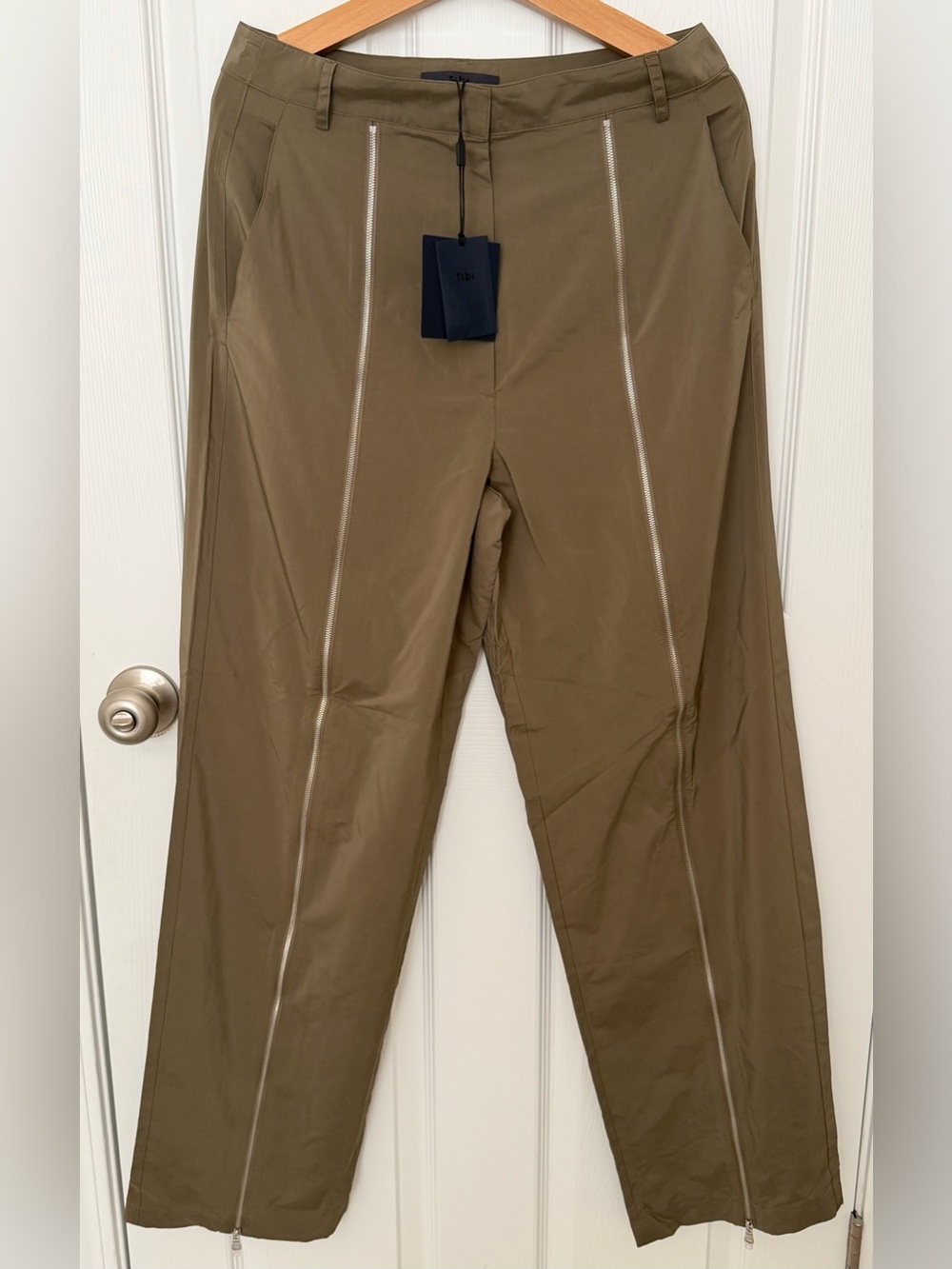 NWT* Tibi Nylon Zipper Trouser - size 6 Regular/ waist 31.75” - Picture 5 of 9